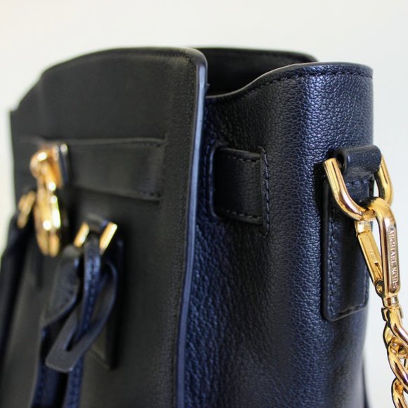 Michael Kors Hamilton Navy Blue Large Leather Satchel with Removable Strap - Picture 12 of 15